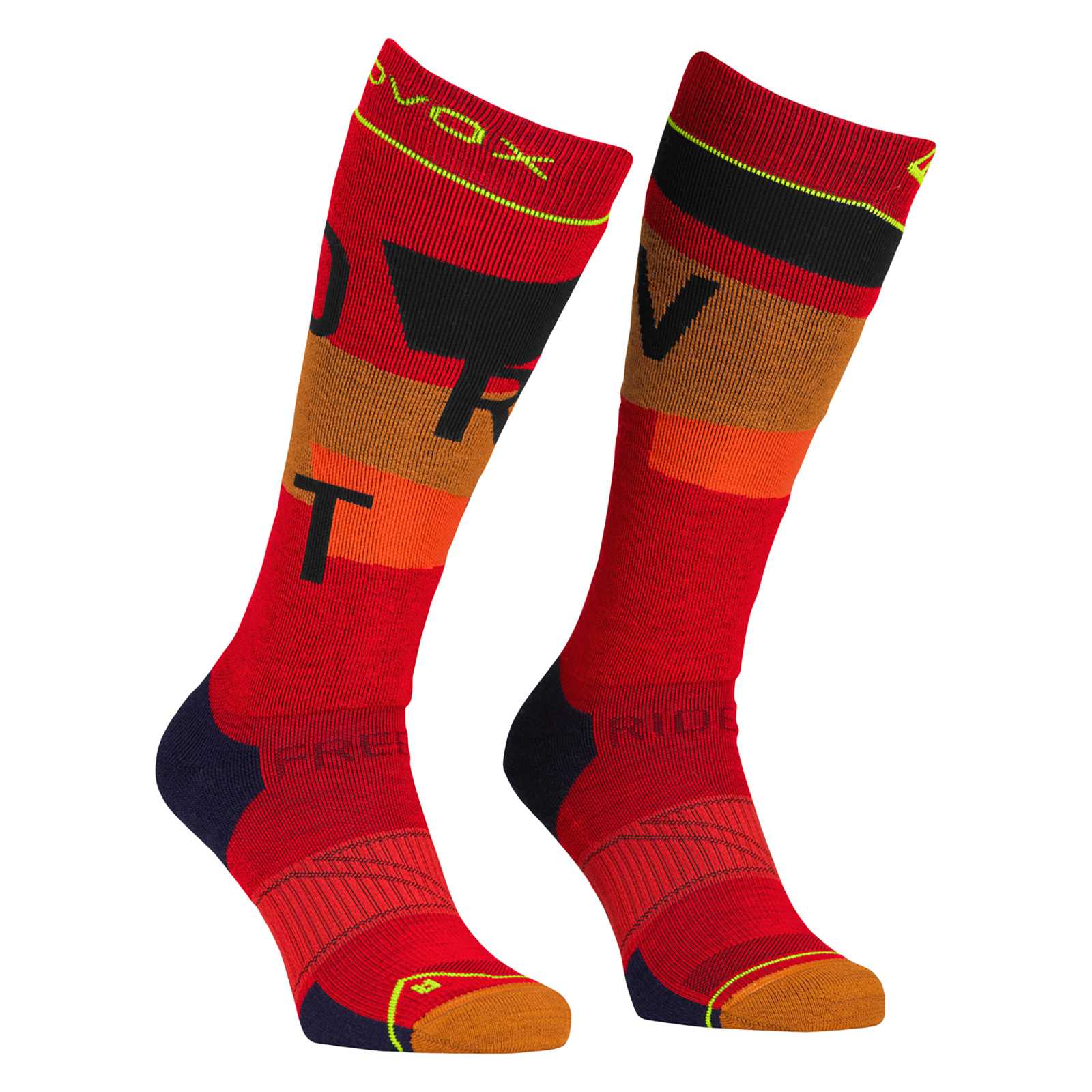 Ortovox Freeride Long Socks Cozy Herren Skisocken cengia rossa