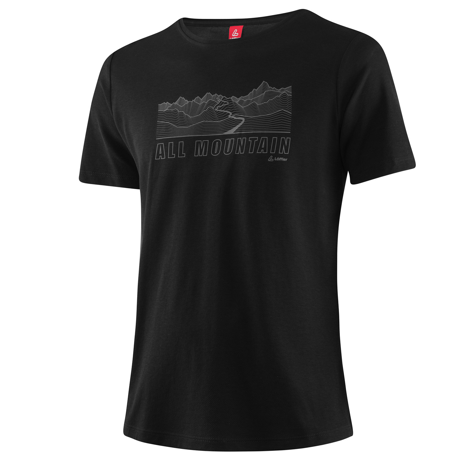 Löffler Printshirt All Mountain Transtex-Single Herren T-Shirt schwarz